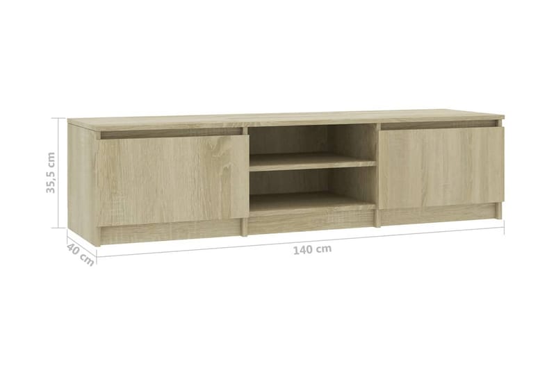 TV-bänk sonoma-ek 140x40x35,5 cm spånskiva - Brun - Möbler - Vardagsrum - Tv-möbler & mediamöbler - Tv-bänkar