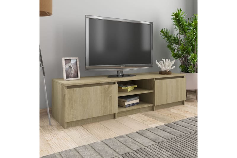 TV-bänk sonoma-ek 140x40x35,5 cm spånskiva - Brun - Möbler - Vardagsrum - Tv-möbler & mediamöbler - Tv-bänkar