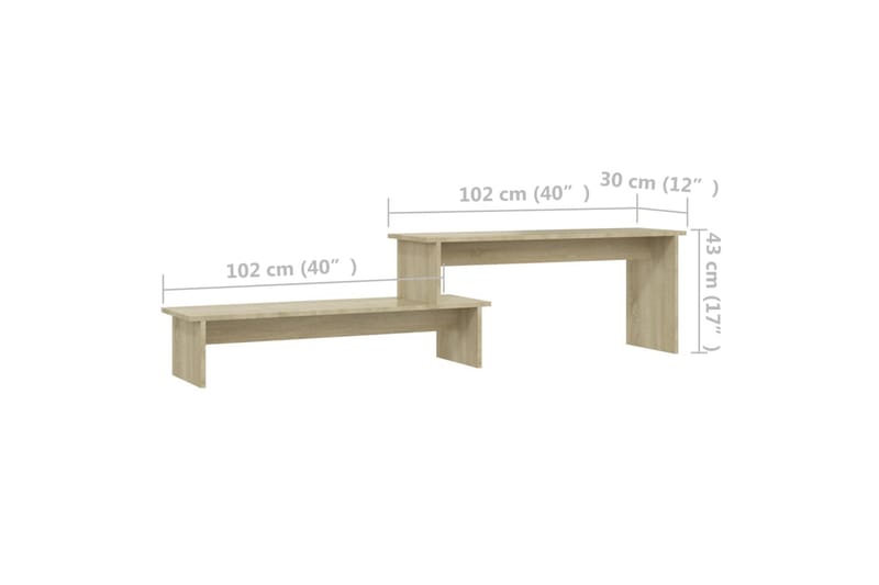 TV-bänk sonoma-ek 180x30x43 cm spånskiva - Brun - Möbler - Vardagsrum - Tv-möbler & mediamöbler - Tv-bänkar