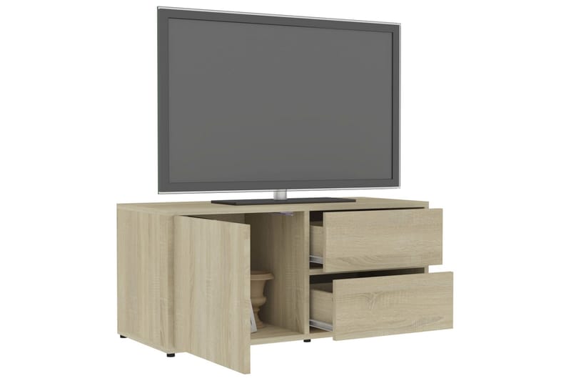 TV-bänk sonoma-ek 80x34x36 cm spånskiva - Brun - Möbler - Vardagsrum - Tv-möbler & mediamöbler - Tv-bänkar