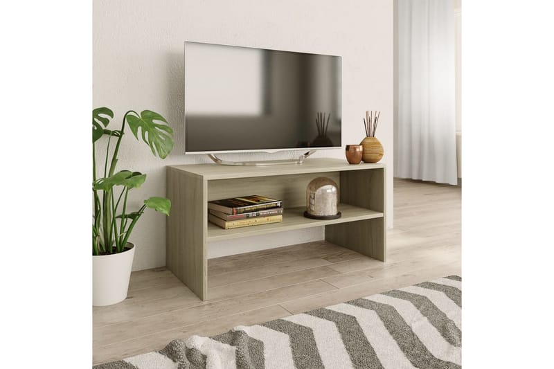 TV-bänk sonoma ek 80x40x40 cm spånskiva - Brun - Möbler - Vardagsrum - Tv-möbler & mediamöbler - Tv-bänkar