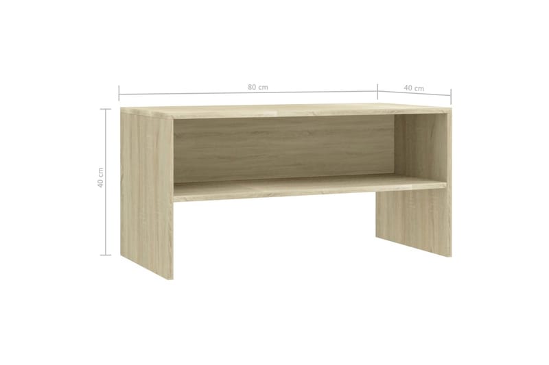 TV-bänk sonoma ek 80x40x40 cm spånskiva - Brun - Möbler - Vardagsrum - Tv-möbler & mediamöbler - Tv-bänkar
