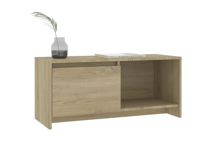 TV-bänk sonoma-ek 90x35x40 cm spånskiva - Beige - Möbler - Vardagsrum - Tv-möbler & mediamöbler - Tv-bänkar