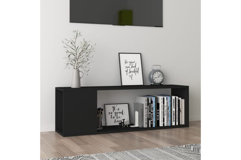 TV-bänk svart 100x24x32 cm spånskiva - Svart - Möbler - Vardagsrum - Tv-möbler & mediamöbler - Tv-bänkar
