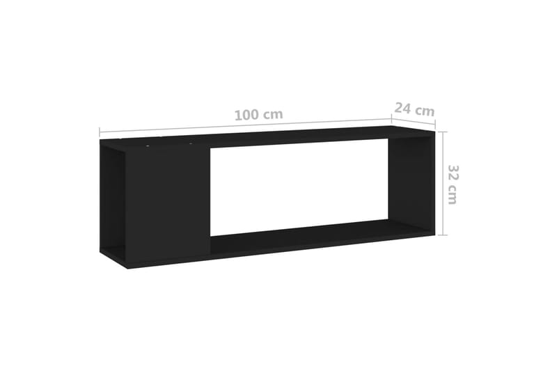 TV-bänk svart 100x24x32 cm spånskiva - Svart - Möbler - Vardagsrum - Tv-möbler & mediamöbler - Tv-bänkar