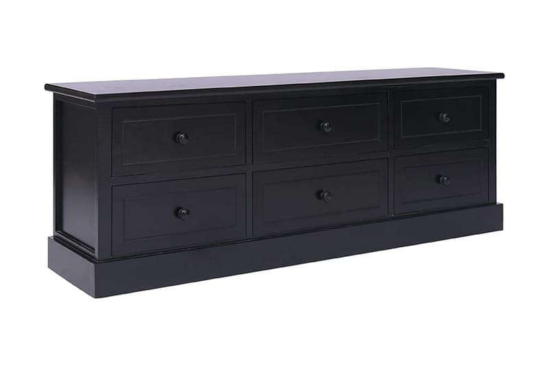 TV-bänk svart 108x30x40 cm massivt kejsarträ - Svart - Möbler - Vardagsrum - Tv-möbler & mediamöbler - Tv-bänkar