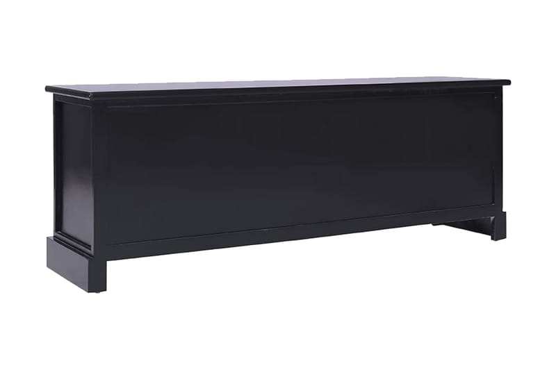 TV-bänk svart 108x30x40 cm massivt kejsarträ - Svart - Tv-bänkar