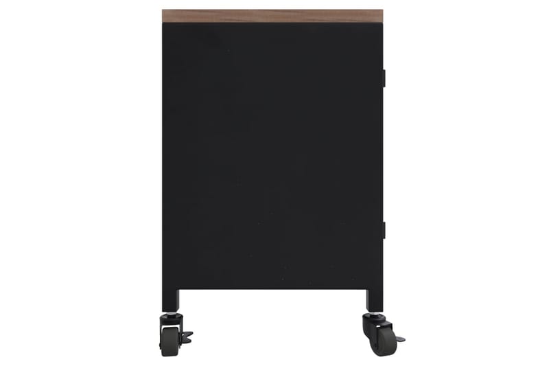 Tv-bänk svart 110x30x43 cm järn och massivt granträ - Svart - Tv-bänkar