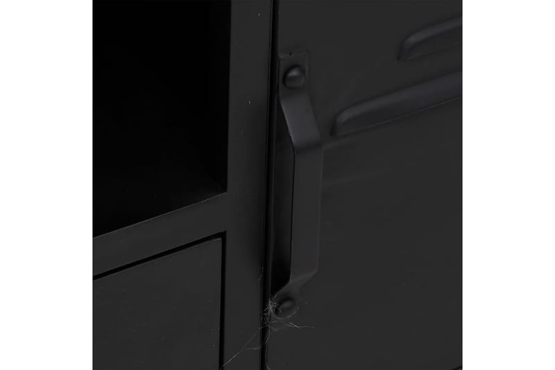 Tv-bänk svart 110x30x43 cm järn och massivt granträ - Svart - Möbler - Vardagsrum - Tv-möbler & mediamöbler - Tv-bänkar
