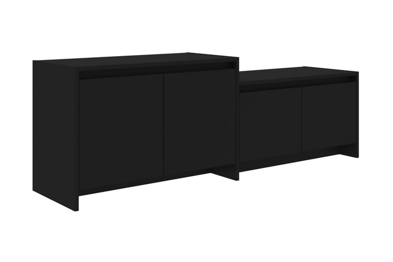 TV-bänk svart 146,5x35x50 cm spånskiva - Svart - Tv-bänkar
