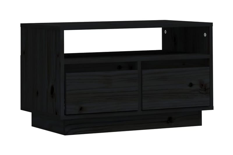 Tv-bänk svart 60x35x37 cm massiv furu - Svart - Möbler - Vardagsrum - Tv-möbler & mediamöbler - Tv-bänkar