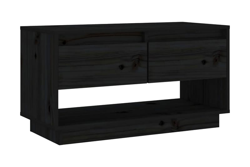 Tv-bänk svart 74x34x40 cm massiv furu - Svart - Möbler - Vardagsrum - Tv-möbler & mediamöbler - Tv-bänkar
