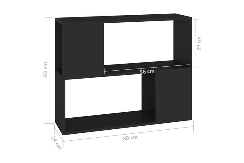 TV-bänk svart 80x24x63 cm spånskiva - Svart - Tv-bänkar