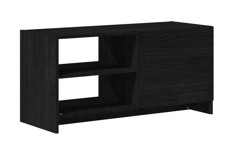 TV-bänk svart 80x31x39 cm massiv furu - Svart - Tv-bänkar