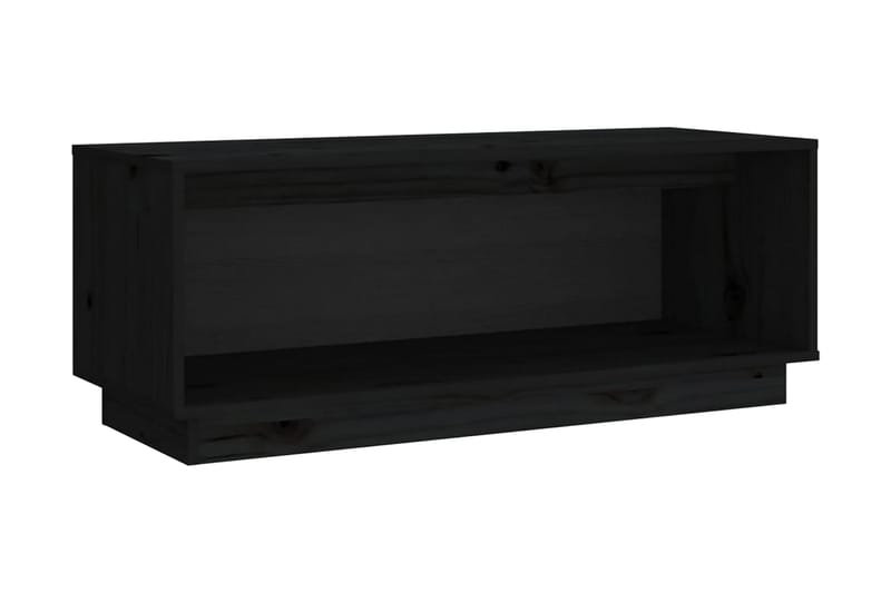 Tv-bänk svart 90x35x35 cm massiv furu - Svart - Tv-bänkar