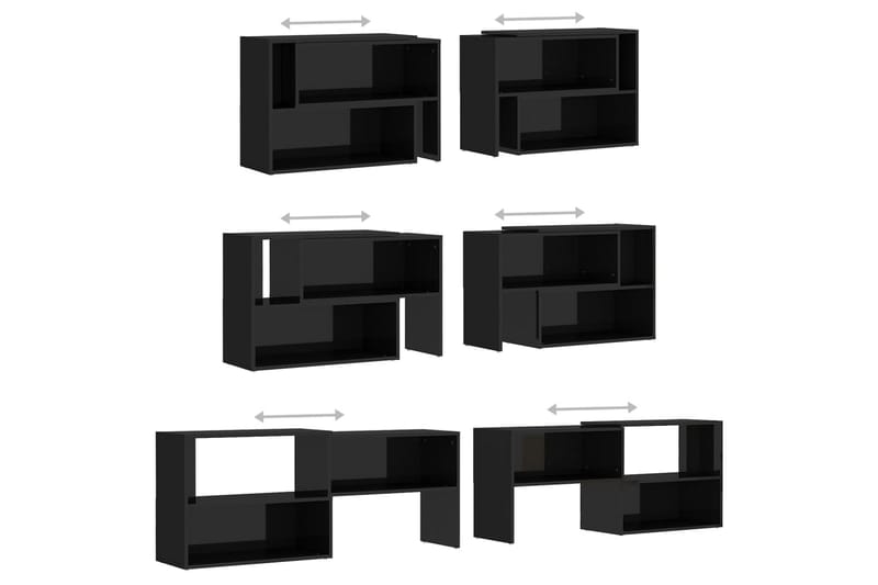 TV-bänk svart högglans 149x30x52 cm spånskiva - Svart - Möbler - Vardagsrum - Tv-möbler & mediamöbler - Tv-bänkar