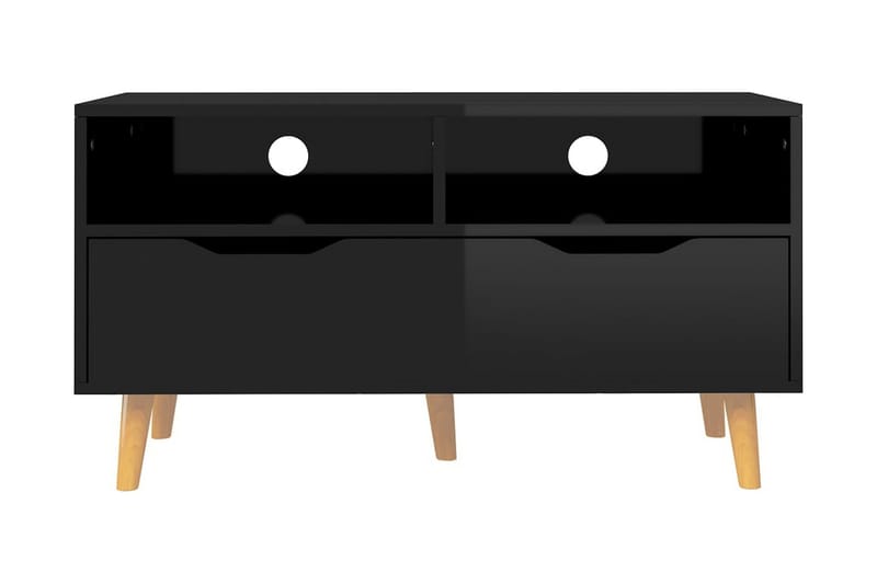 Tv-bänk svart högglans 90x40x48,5 cm spånskiva - Svart - Möbler - Vardagsrum - Tv-möbler & mediamöbler - Tv-bänkar