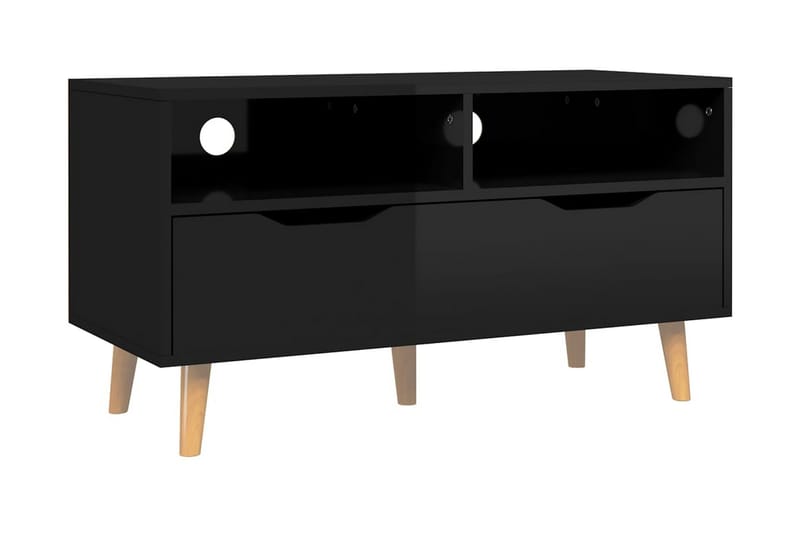 Tv-bänk svart högglans 90x40x48,5 cm spånskiva - Svart - Möbler - Vardagsrum - Tv-möbler & mediamöbler - Tv-bänkar