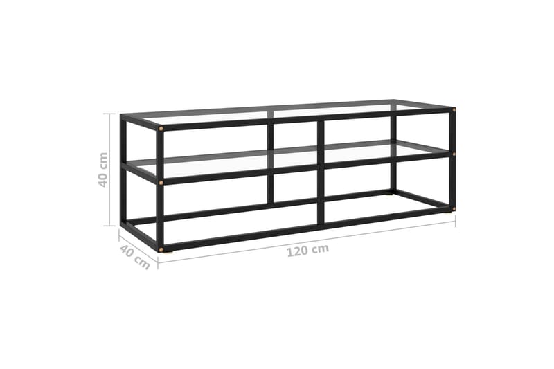 Tv-bänk svart med härdat glas 120x40x40 cm - Svart - Möbler - Vardagsrum - Tv-möbler & mediamöbler - Tv-bänkar