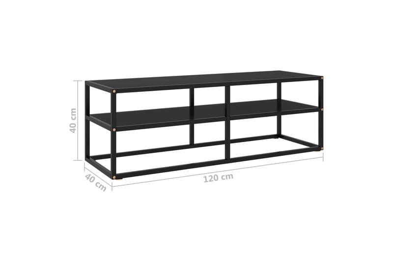 Tv-bänk svart med svart glas 120x40x40 cm - Svart - Möbler - Vardagsrum - Tv-möbler & mediamöbler - Tv-bänkar