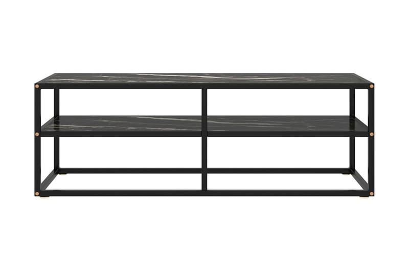 Tv-bänk svart med svart marmor glas 120x40x40 cm - Svart - Möbler - Vardagsrum - Tv-möbler & mediamöbler - Tv-bänkar