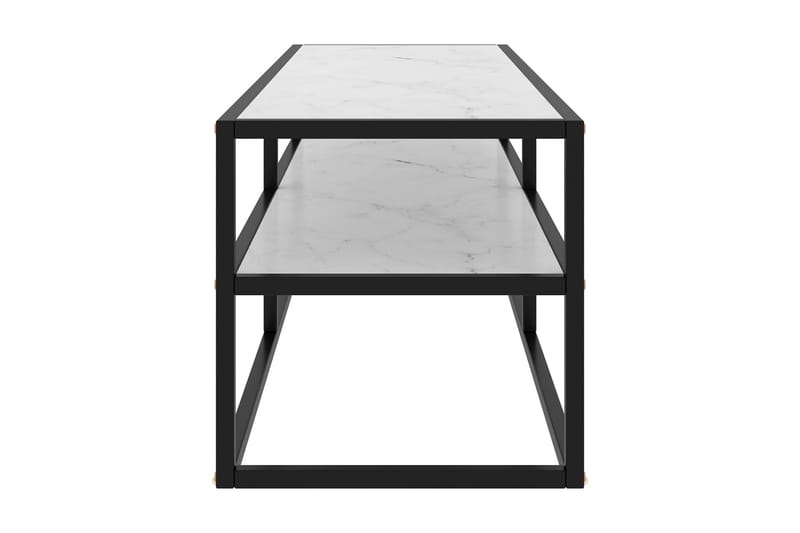 Tv-bänk svart med vit marmor glas 120x40x40 cm - Svart - Möbler - Vardagsrum - Tv-möbler & mediamöbler - Tv-bänkar