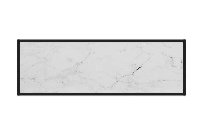 Tv-bänk svart med vit marmor glas 120x40x40 cm - Svart - Tv-bänkar