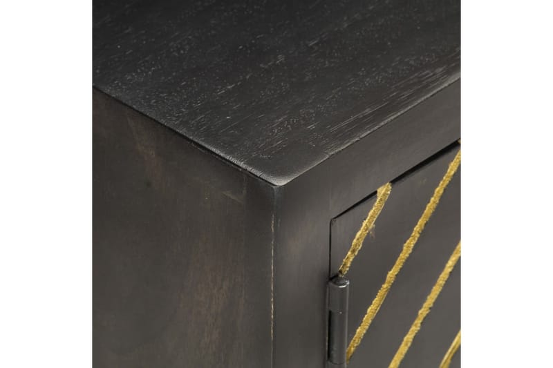 TV-bänk svart och guld 120x30x40 cm massivt mangoträ - Svart - Möbler - Vardagsrum - Tv-möbler & mediamöbler - Tv-bänkar