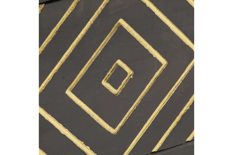 TV-bänk svart och guld 120x30x40 cm massivt mangoträ - Svart - Möbler - Vardagsrum - Tv-möbler & mediamöbler - Tv-bänkar