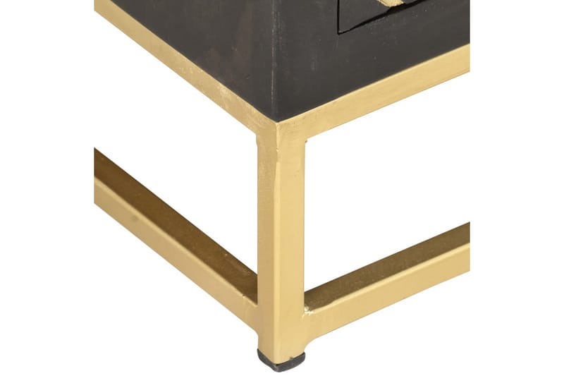 TV-bänk svart och guld 120x30x40 cm massivt mangoträ - Svart - Möbler - Vardagsrum - Tv-möbler & mediamöbler - Tv-bänkar