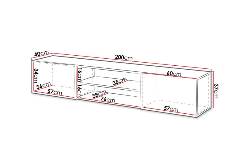 Tv-bänk - Svart - Möbler - Vardagsrum - Tv-möbler & mediamöbler - Tv-bänkar