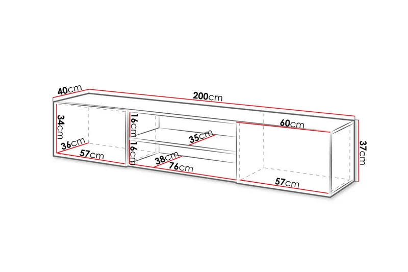 Tv-bänk - Svart - Möbler - Vardagsrum - Tv-möbler & mediamöbler - Tv-bänkar