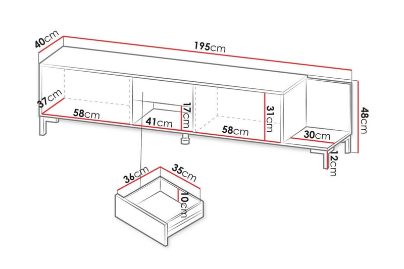 Tv-bänk - Svart - Möbler - Vardagsrum - Tv-möbler & mediamöbler - Tv-bänkar