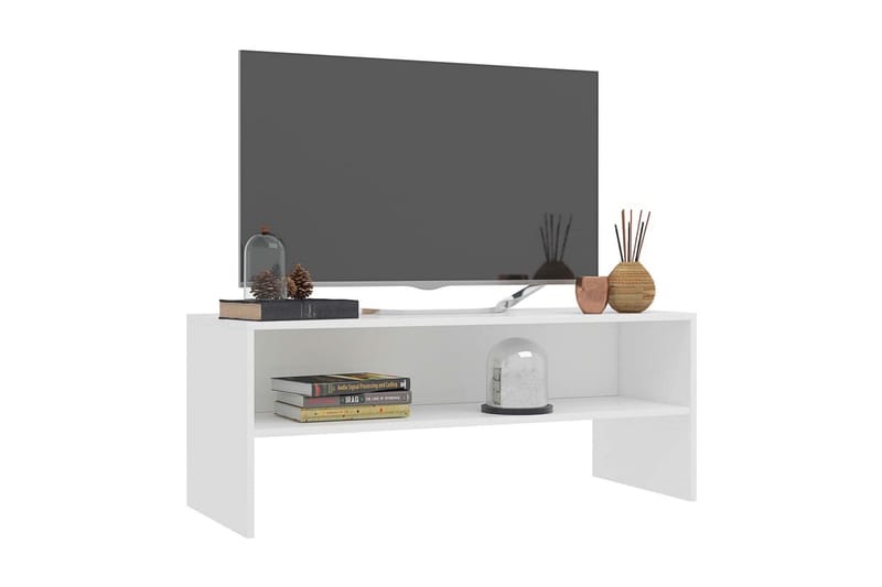 TV-bänk vit 100x40x40 cm spånskiva - Vit - Tv-bänkar