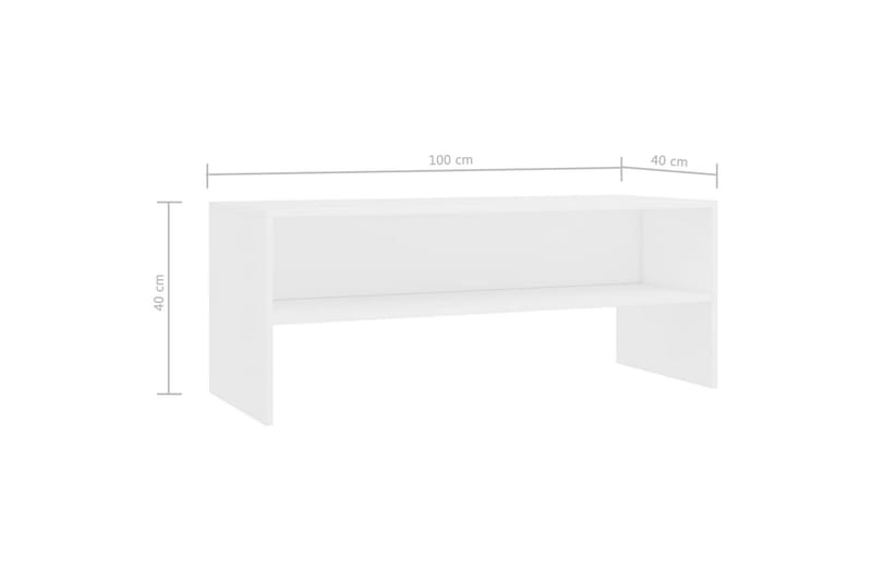 TV-bänk vit 100x40x40 cm spånskiva - Vit - Möbler - Vardagsrum - Tv-möbler & mediamöbler - Tv-bänkar