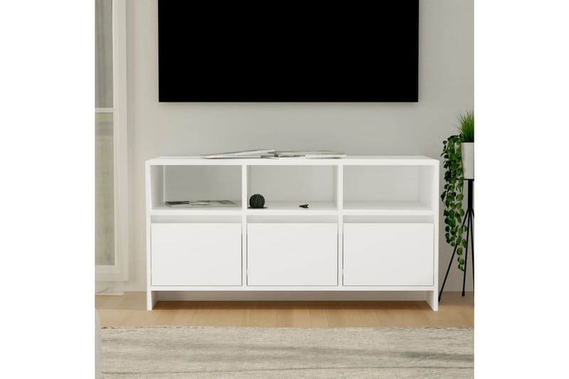 TV-bänk vit 102x37,5x52,5 cm spånskiva - Vit - Tv-bänkar