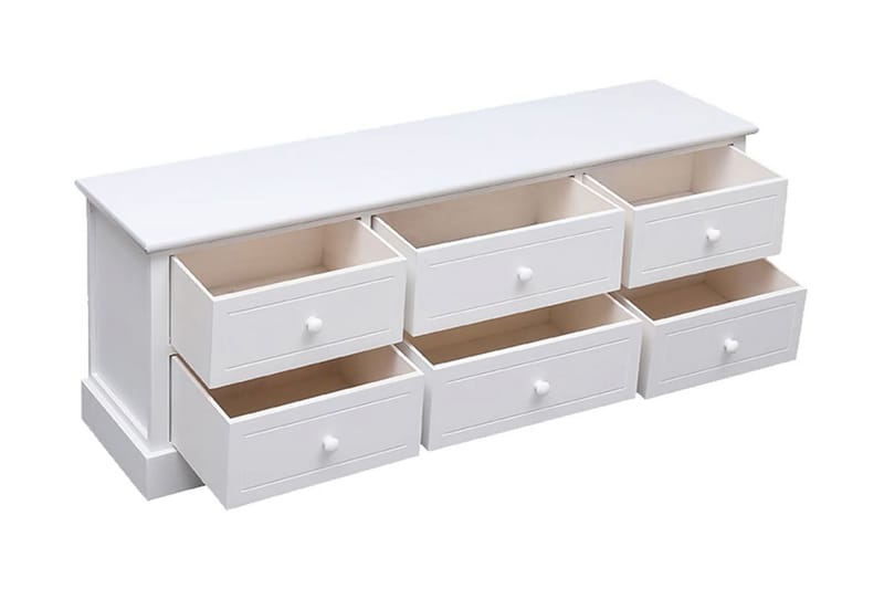 TV-bänk vit 108x30x40 cm massivt kejsarträ - Vit - Möbler - Vardagsrum - Tv-möbler & mediamöbler - Tv-bänkar