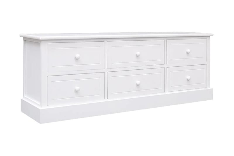TV-bänk vit 108x30x40 cm massivt kejsarträ - Vit - Möbler - Vardagsrum - Tv-möbler & mediamöbler - Tv-bänkar