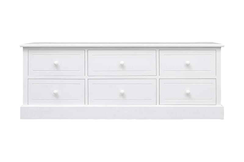 TV-bänk vit 108x30x40 cm massivt kejsarträ - Vit - Möbler - Vardagsrum - Tv-möbler & mediamöbler - Tv-bänkar
