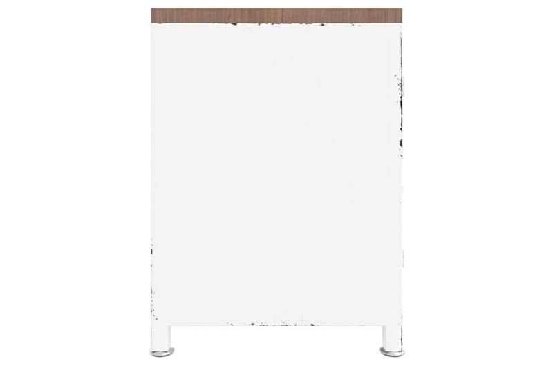 Tv-bänk vit 110x30x40 cm järn och massivt granträ - Vit - Möbler - Vardagsrum - Tv-möbler & mediamöbler - Tv-bänkar