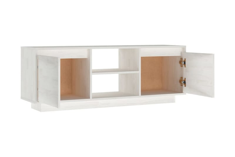 TV-bänk vit 110x30x40 cm massiv furu - Vit - Möbler - Vardagsrum - Tv-möbler & mediamöbler - Tv-bänkar