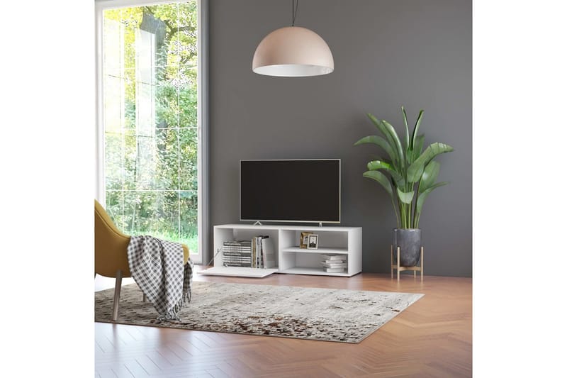TV-bänk vit 120x34x37 cm spånskiva - Vit - Möbler - Vardagsrum - Tv-möbler & mediamöbler - Tv-bänkar