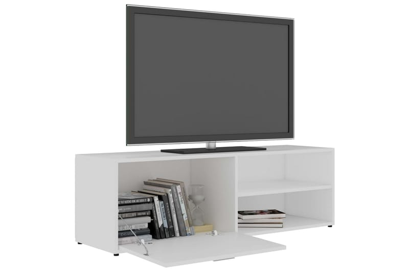 TV-bänk vit 120x34x37 cm spånskiva - Vit - Tv-bänkar