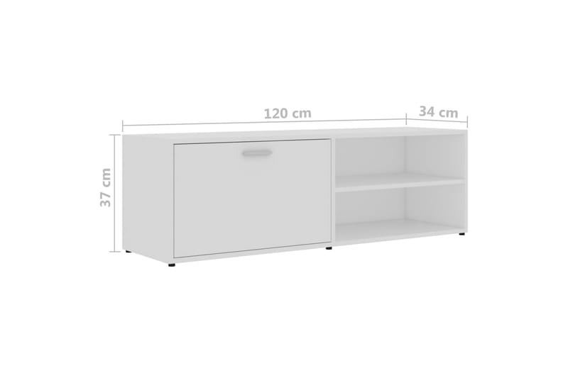 TV-bänk vit 120x34x37 cm spånskiva - Vit - Möbler - Vardagsrum - Tv-möbler & mediamöbler - Tv-bänkar