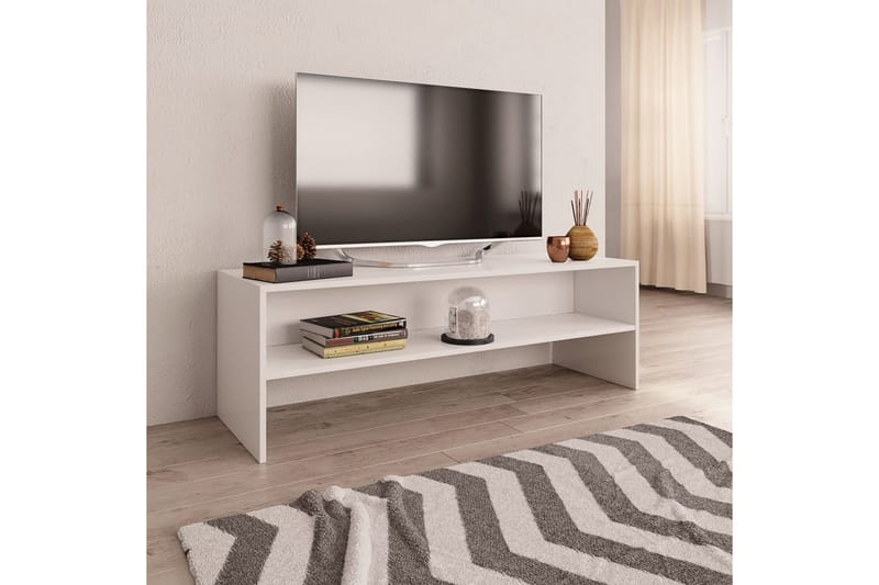 TV-bänk vit 120x40x40 cm spånskiva - Vit - Tv-bänkar