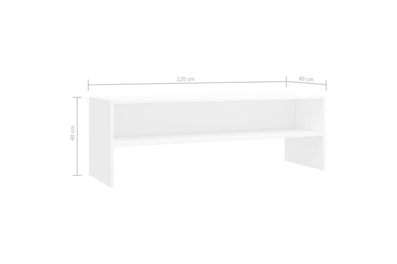 TV-bänk vit 120x40x40 cm spånskiva - Vit - Möbler - Vardagsrum - Tv-möbler & mediamöbler - Tv-bänkar