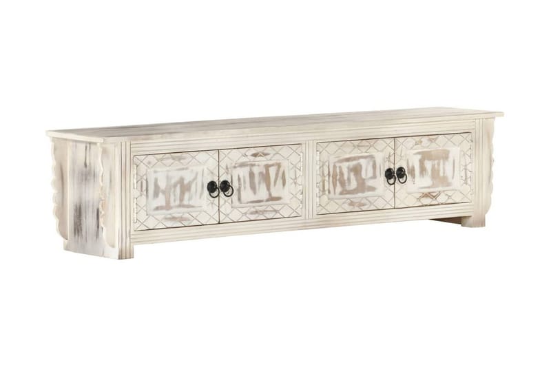 TV-bänk vit 140x30x35 cm massivt mangoträ - Vit - Möbler - Vardagsrum - Tv-möbler & mediamöbler - Tv-bänkar