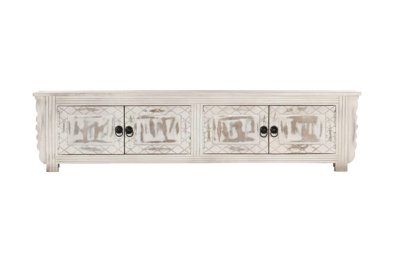 TV-bänk vit 140x30x35 cm massivt mangoträ - Vit - Möbler - Vardagsrum - Tv-möbler & mediamöbler - Tv-bänkar