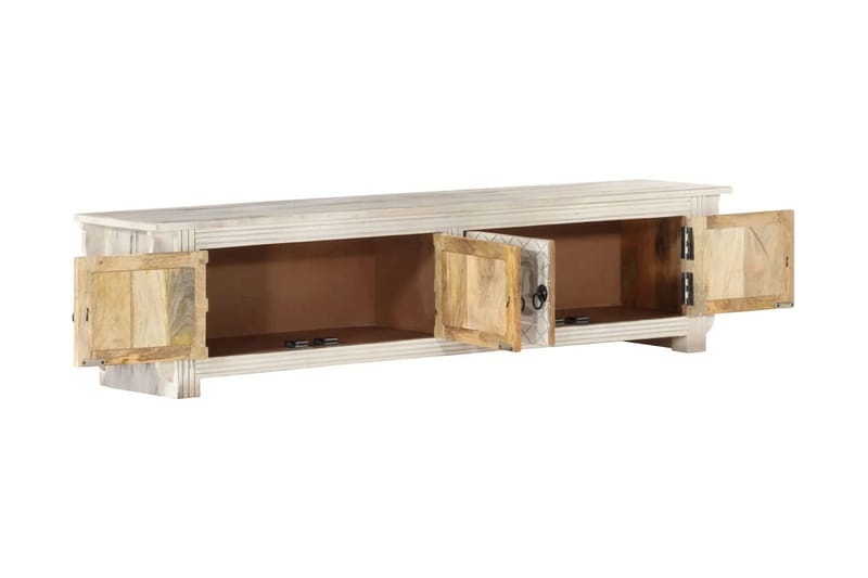 TV-bänk vit 140x30x35 cm massivt mangoträ - Vit - Möbler - Vardagsrum - Tv-möbler & mediamöbler - Tv-bänkar