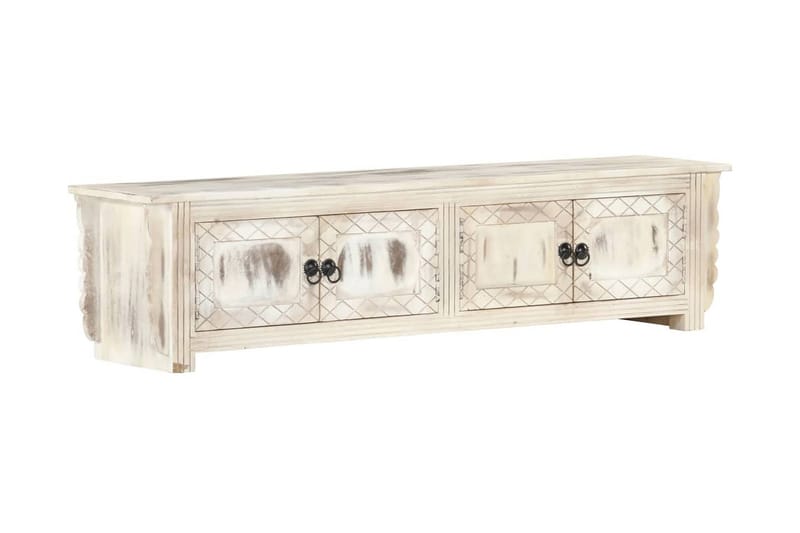 TV-bänk vit 140x30x35 cm massivt mangoträ - Vit - Möbler - Vardagsrum - Tv-möbler & mediamöbler - Tv-bänkar